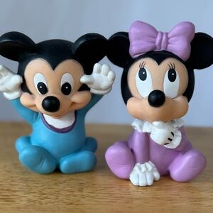 Rare Vintage Disney Mickey Mouse & Minnie Mouse Rubber Squeak Toys/sold as a set